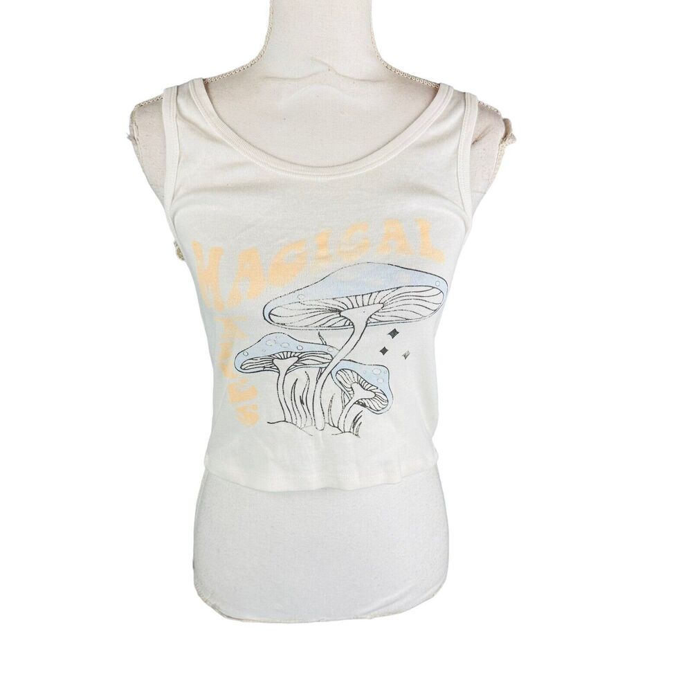 New Grayson Threads Womans Size Small Blouse Ivory Mushroom Tank Top NWT